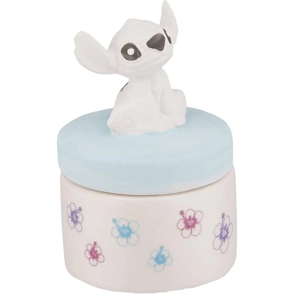 Disney‎ Stitch Aroma Pot Holder Ceramic Hibiscus Flower Blue Lid New